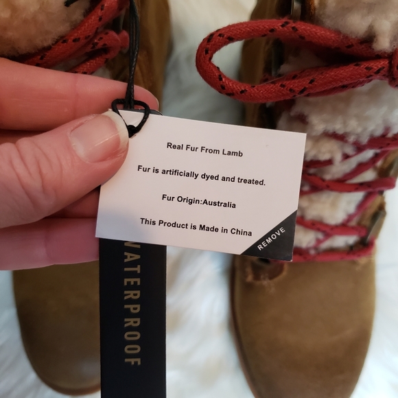 NWT Sorel pheonix shearling boots red laces - Picture 5 of 6